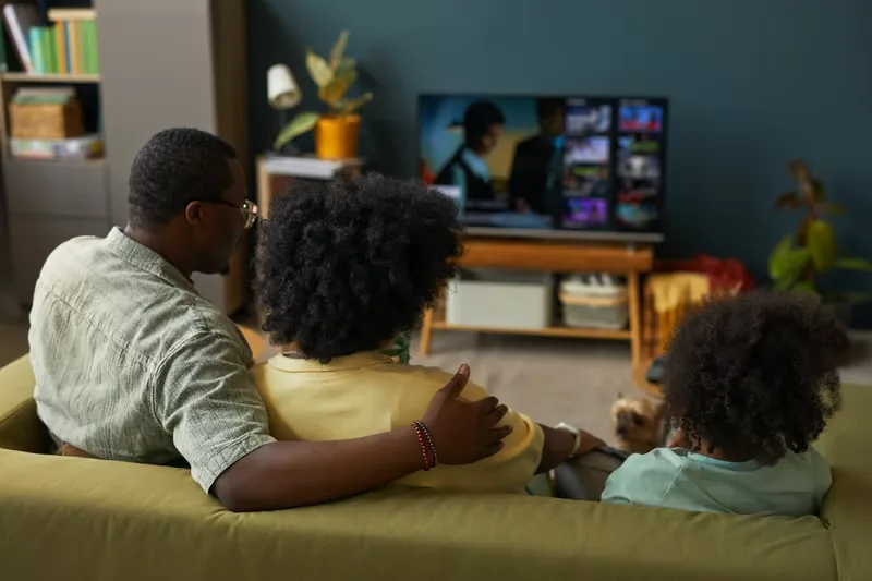 Family testing an IPTV free trial together