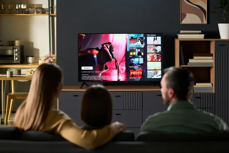 Family choosing an IPTV provider at home
