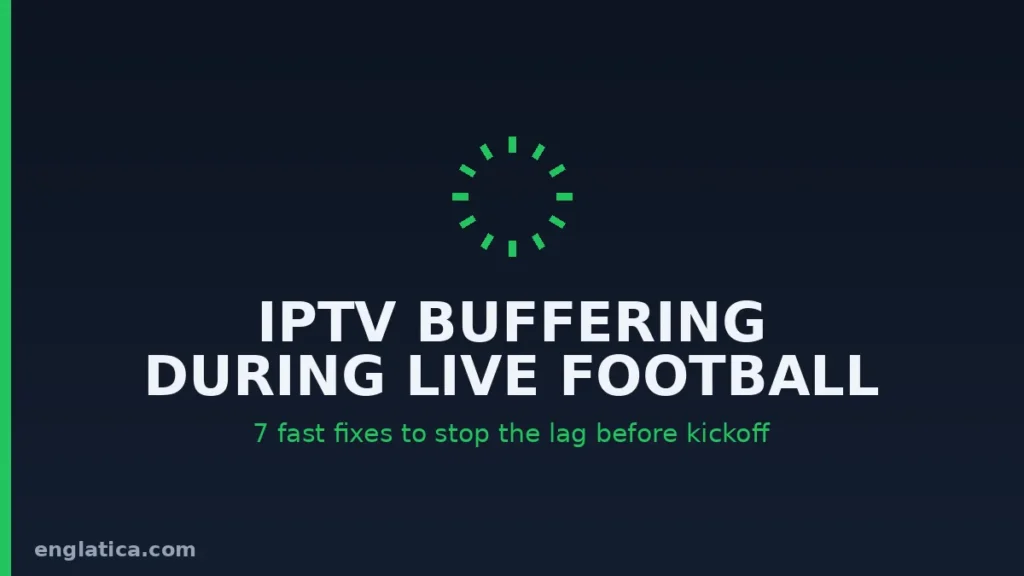 IPTV buffering during live football on a smart TV screen