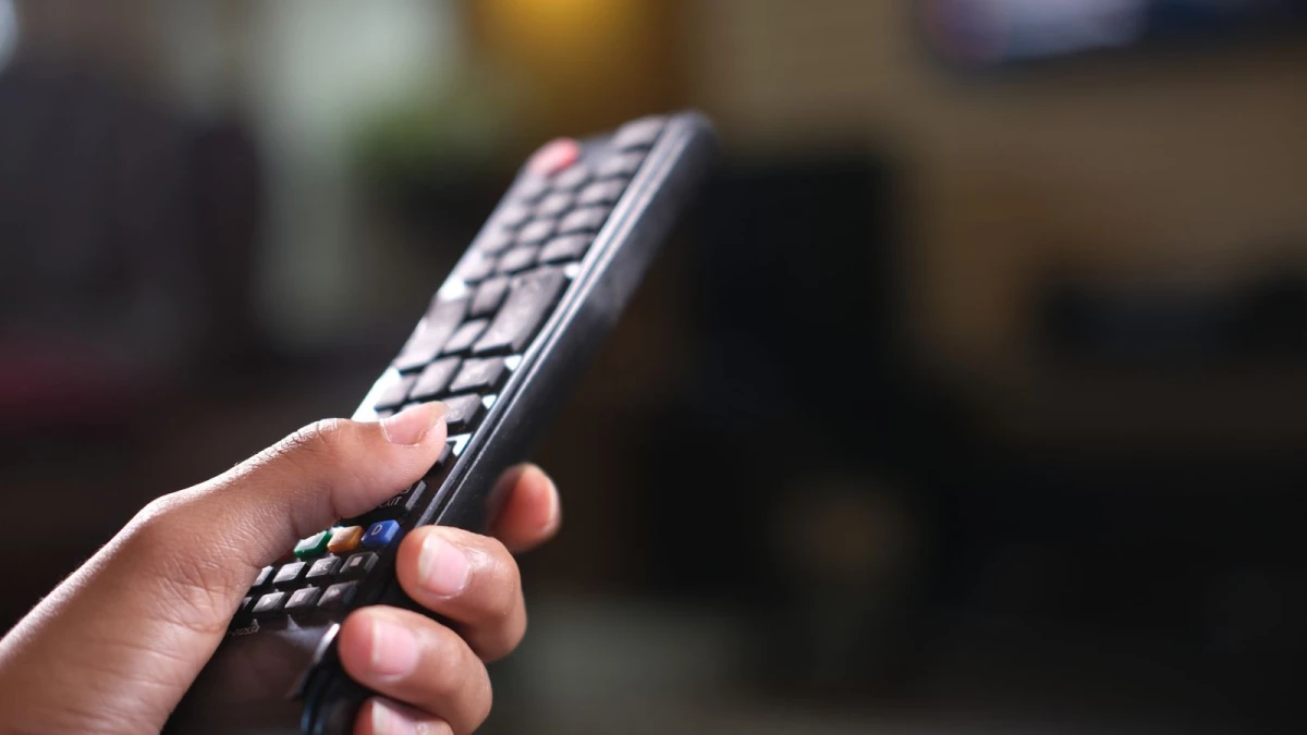 Testing IPTV trial stream quality on a TV during a live game