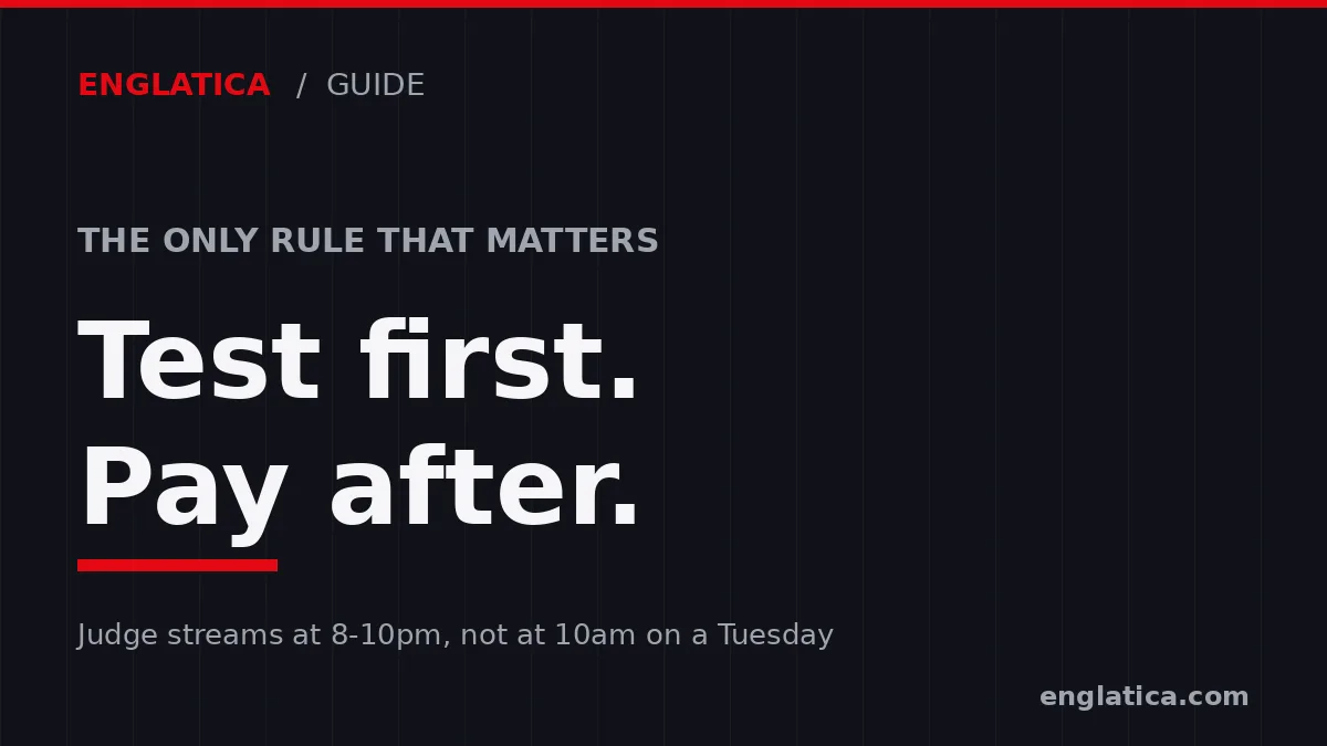 Test streams first during peak hours, pay after they prove stable