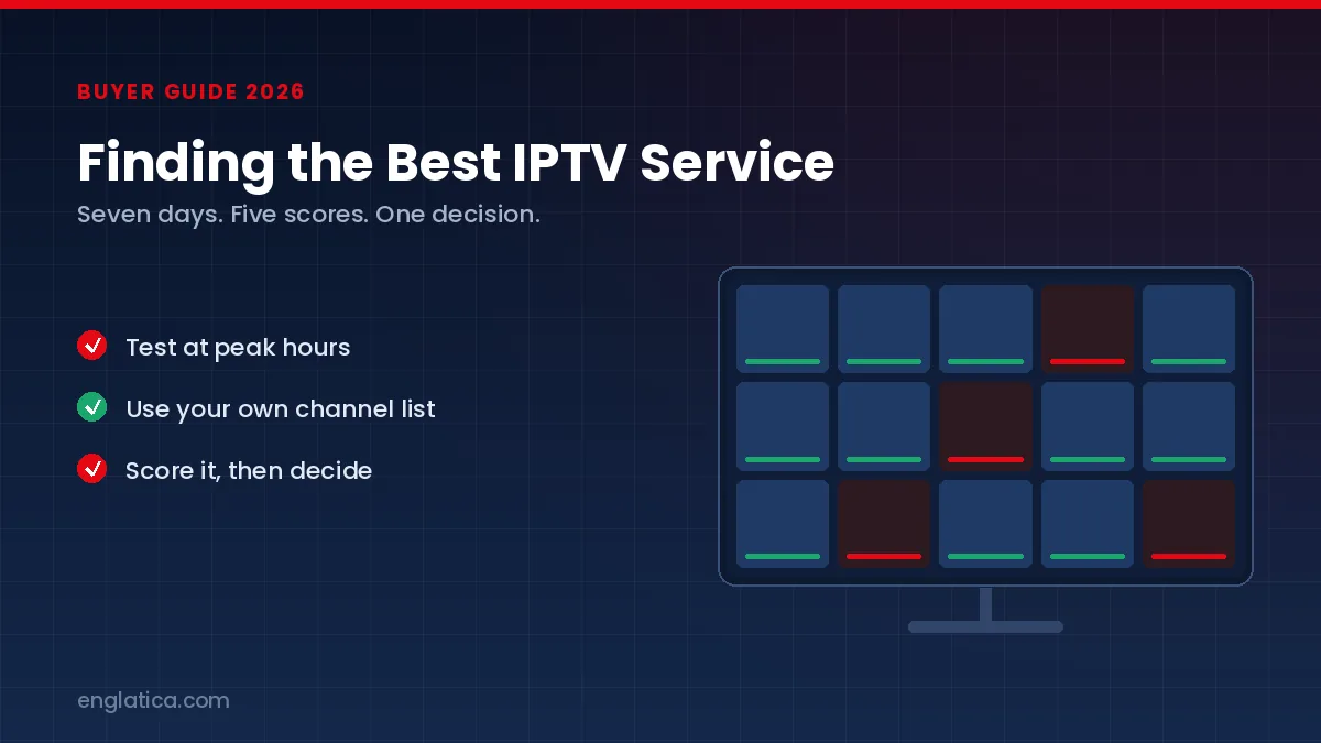 Testing the best IPTV service on a TV at home during peak evening hours