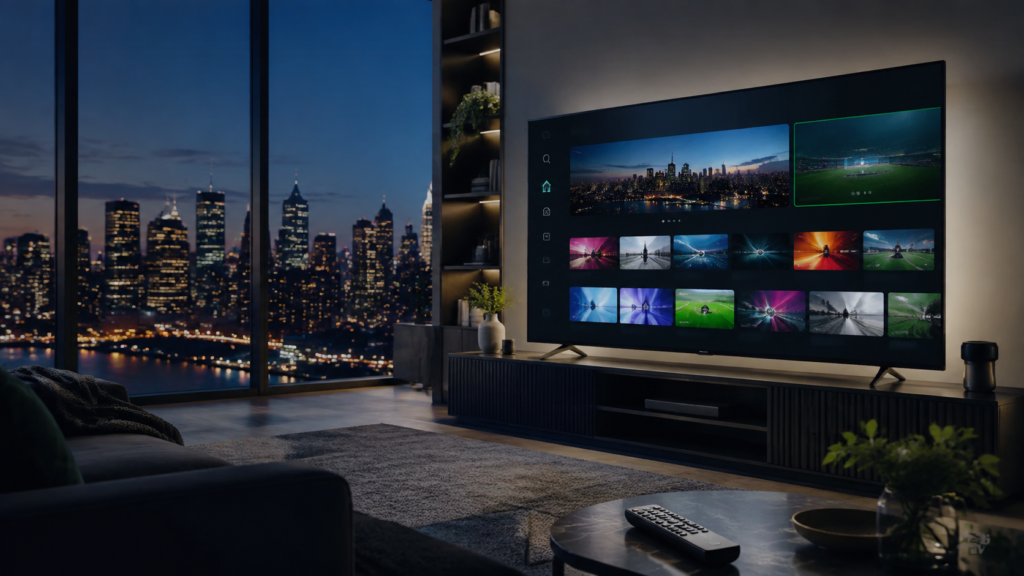 iptv subscription new york 2026 in a modern city apartment